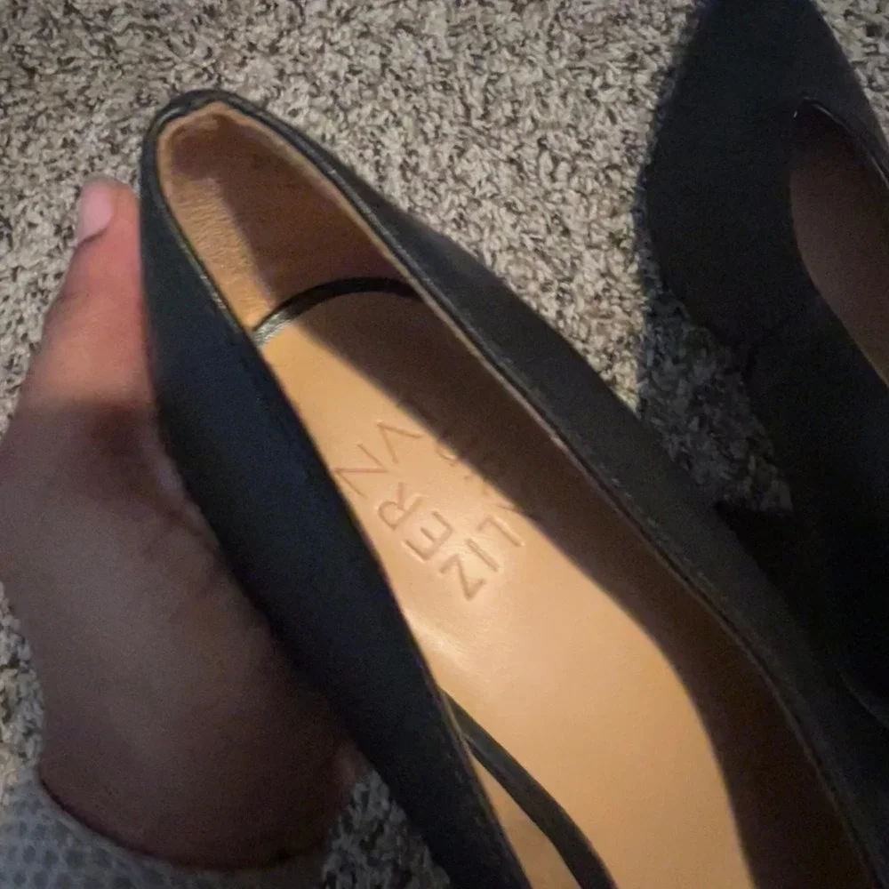 Naturalizer Pacer Black Pointed Toe Block Heel Pumps Women's 8.5W Wide Width
